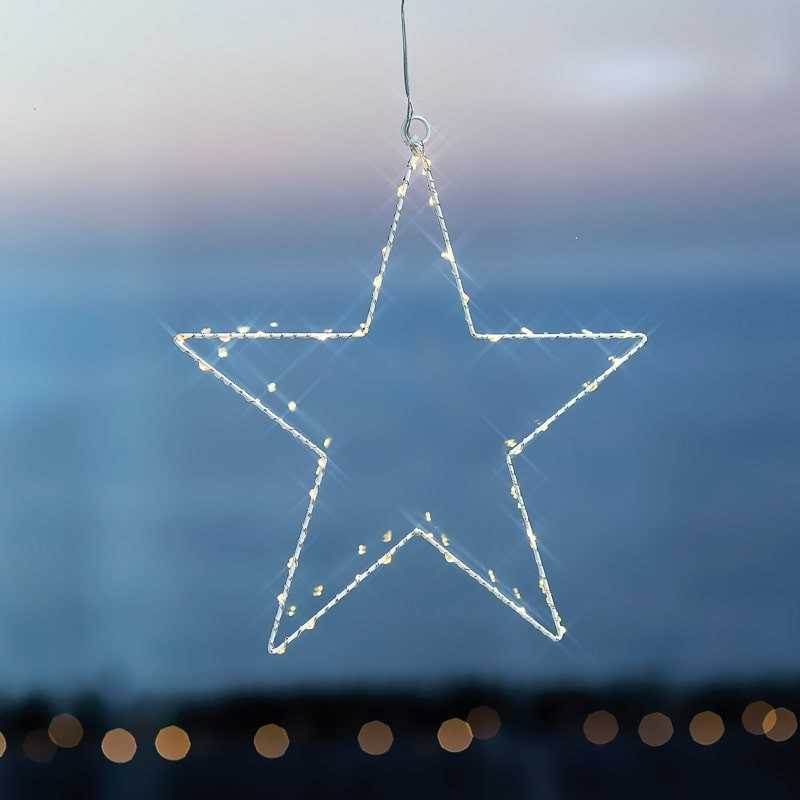 ETOILE METAL A SUSPENDRE AVEC LED 40 CM 