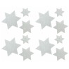 SACHETS DE 12 ETOILES ARGENT PAILLETTES 13 X 10 CM 