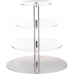 PRESENTOIR A COCKTAIL PLEXI 4 ETAGES 30 X 32 CM HT 