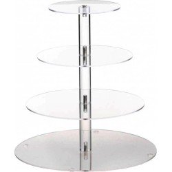 PRESENTOIR A COCKTAIL PLEXI 4 ETAGES 30 X 32 CM HT 