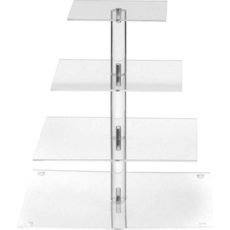 PRESENTOIR A COCKTAIL PLEXI 4 ETAGES 30 X 30 CM HT 