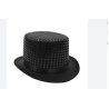 CHAPEAU HAUT DE FORME NOIR AVEC PAILLETTES 