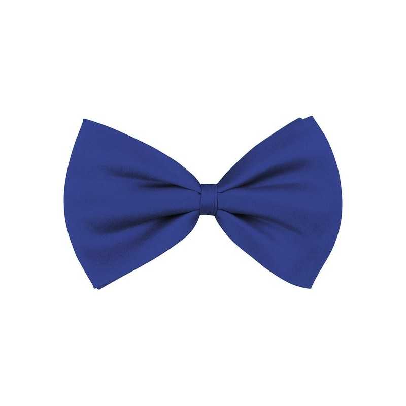 NOEUD PAPILLON BLEU SATIN 