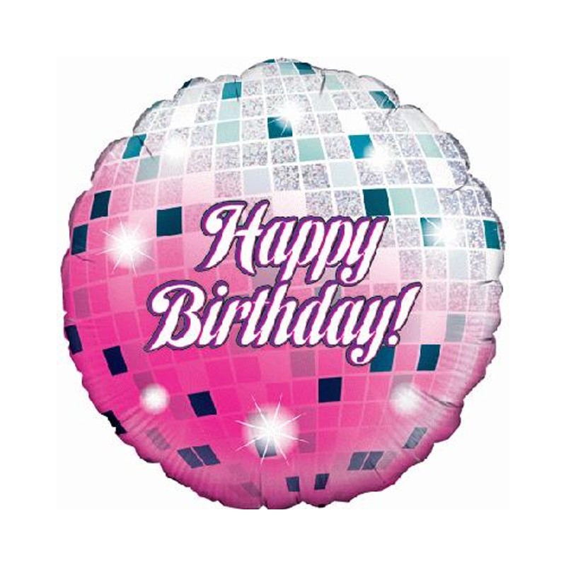 BALLON METALLIQUE ROND HAPPY BIRTHDAY BOULE A FACETTE HAPPY BIRTHDAY 43 CM 