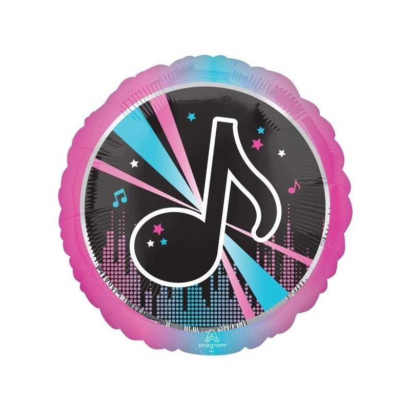 BALLON METALLIQUE ROND TIKTOK ROSE ET BLEU 71 CM