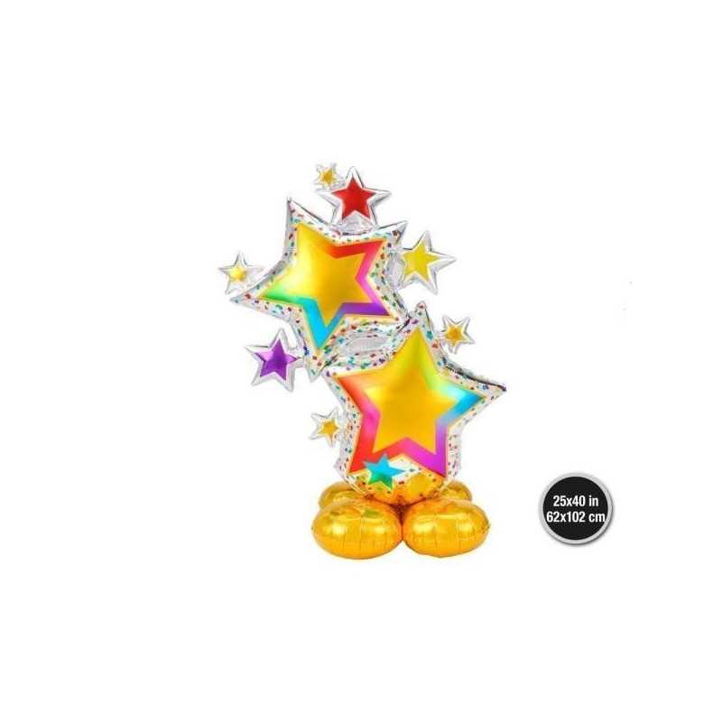 BALLON METALLIQUE AIRLONZ ETOILES 62 X 102 CM 