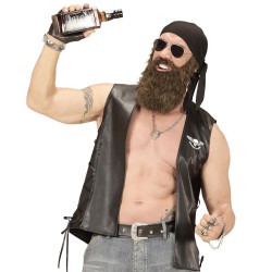 BANDEAU NOIR  ET BARBE DE BIKER 