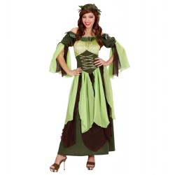 DEGUISEMENT FEMME MEDIEVAL MERE NATURE ROBE VERTE TAILLE XL