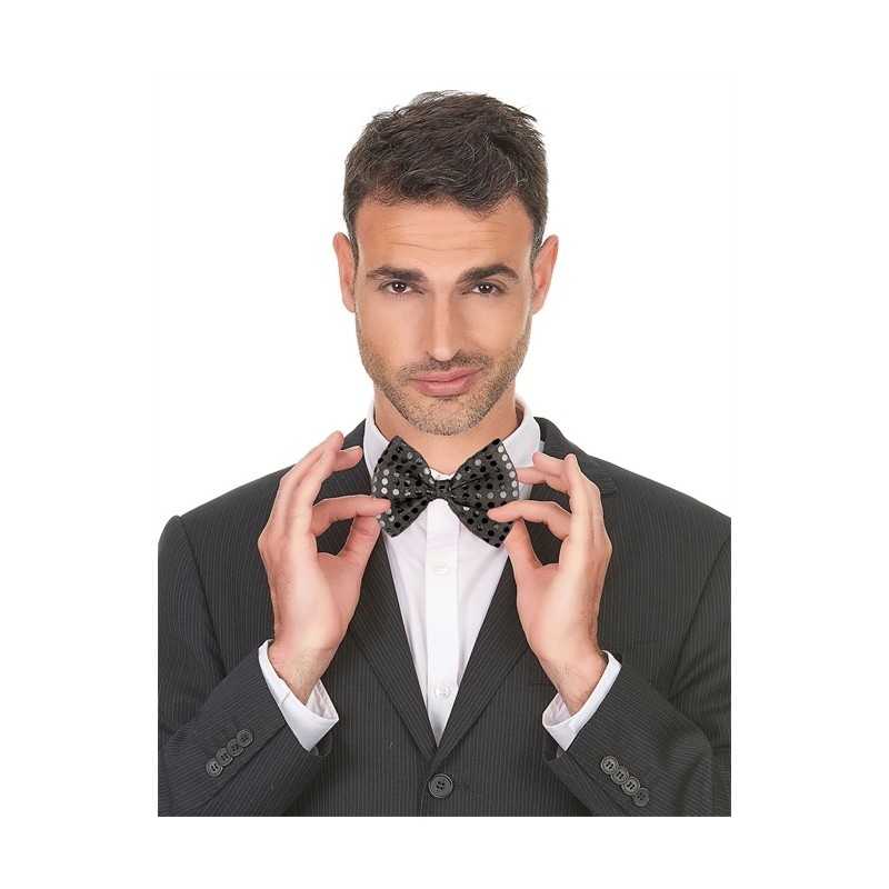 NOEUD PAPILLON NOIR A PAILLETTE