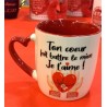 MUG TON COEUR FAIT BATTRE LE MIEN JE T'AIME OU JE T'AIME A LA FOLIE