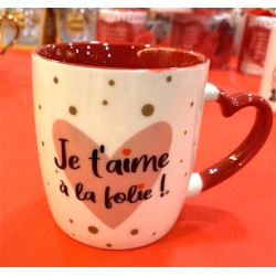 MUG TON COEUR FAIT BATTRE LE MIEN JE T'AIME OU JE T'AIME A LA FOLIE