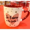 MUG TON COEUR FAIT BATTRE LE MIEN JE T'AIME OU JE T'AIME A LA FOLIE