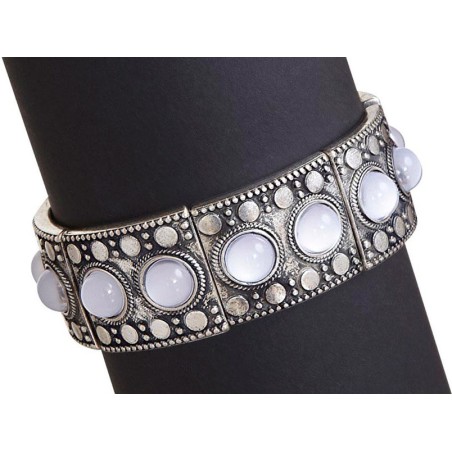 BRACELET CELTE AVEC PERLE BLANCHE 