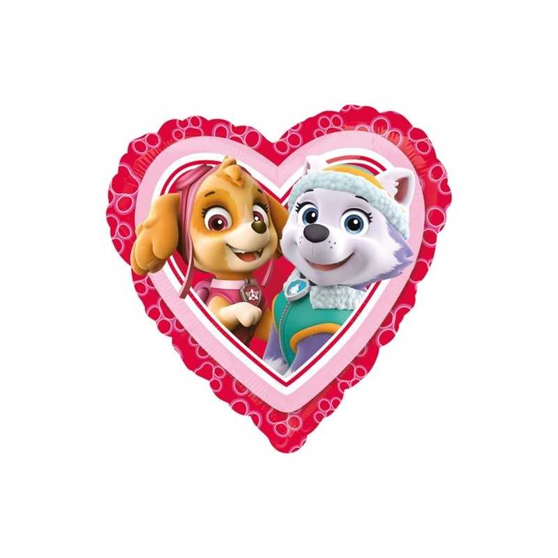 BALLON METALLIQUE COEUR PAT PATROUILLE 43 CM 