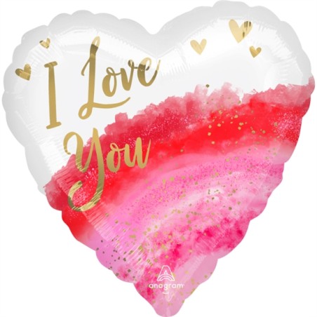 BALLON METALLIQUE COEUR I LOVE YOU 43 CM 