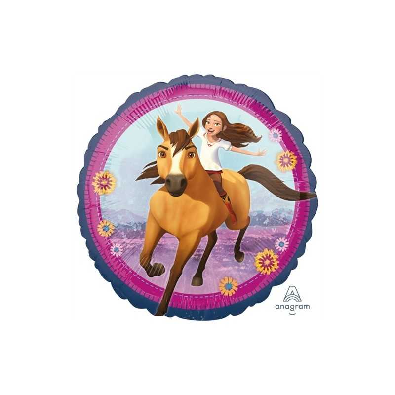 BALLON METALLIQUE ROND CHEVAL SPIRIT 43 CM