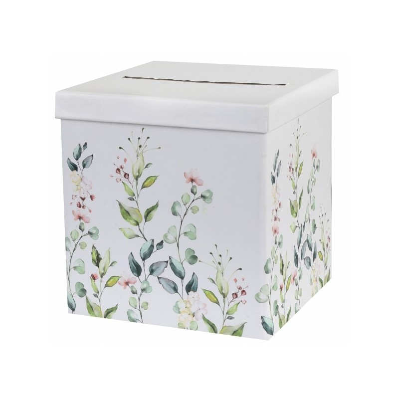 URNE CARREE MARIAGE VEGETAL 20 x 20 x 20 CM URNE CARREE MARIAGE VEGETAL 20 x 20 x 20 CM