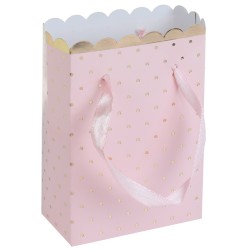 6 SACHETS PASSE PARTOUT ROSE POIS OR 6 x 3 x 7 CM