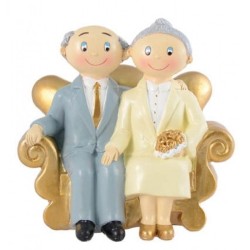 FIGURINE COUPLE NOCES D'OR 15 X 10 X 15 CM 