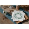 20 SERVIETTES BLANCHES FEUILLES EUCALYPTUS BUCOLIQUE 33 X 33 CM 