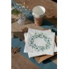 20 SERVIETTES BLANCHES FEUILLES EUCALYPTUS BUCOLIQUE 33 X 33 CM 